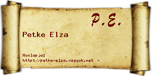 Petke Elza névjegykártya